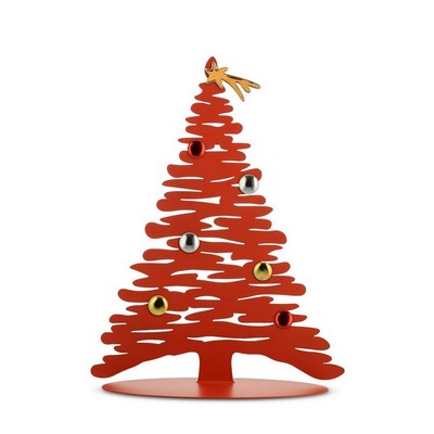 Alessi-Bark for Christmas Christmas decoration in colored steel and resin, red with porcelain magne